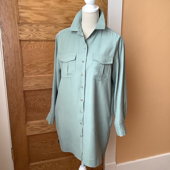 RD STYLE Penelope Cargo Pocket Shirt Dress in Lily Pad Size S - Picture 3 of 16
